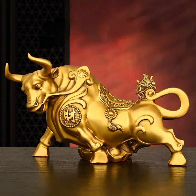 Home Office Marketing - Feng Shui koperen koe ornament, rijkdom