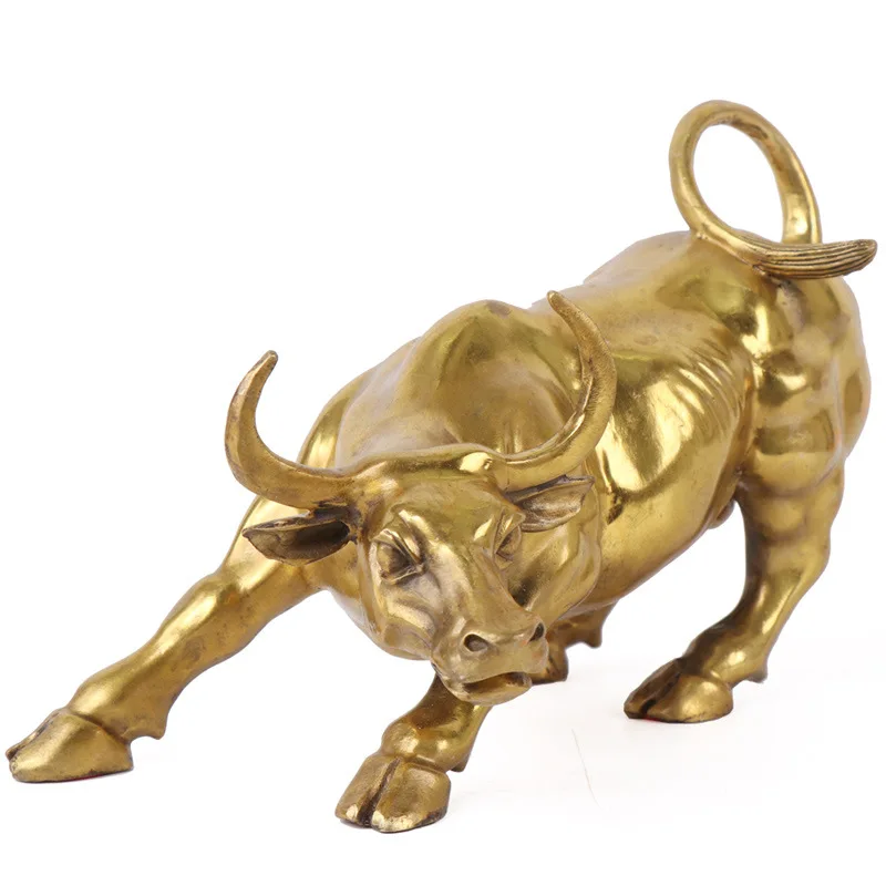 Home Office Marketing - Goud Messing Opladen Voorraadmarkt Stier Ornament