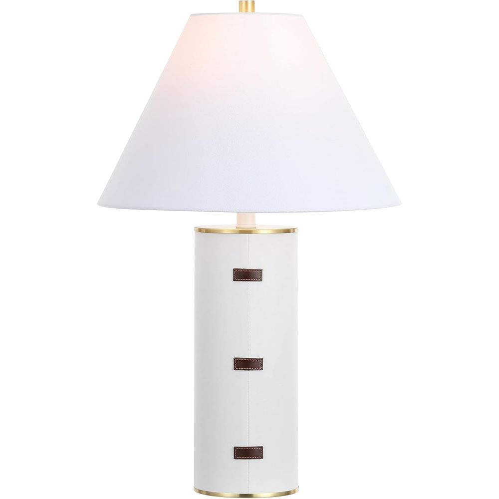 Home Office In Living Room - 27-inch LED-tafellamp - wit/bruin/messinggoud voor slaapkamer,