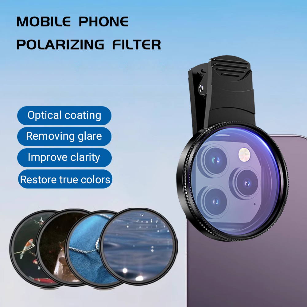 Zoom Lighting Kit - 52 mm clip-on smartphone-camerafilterset CPL polarisatiefilter