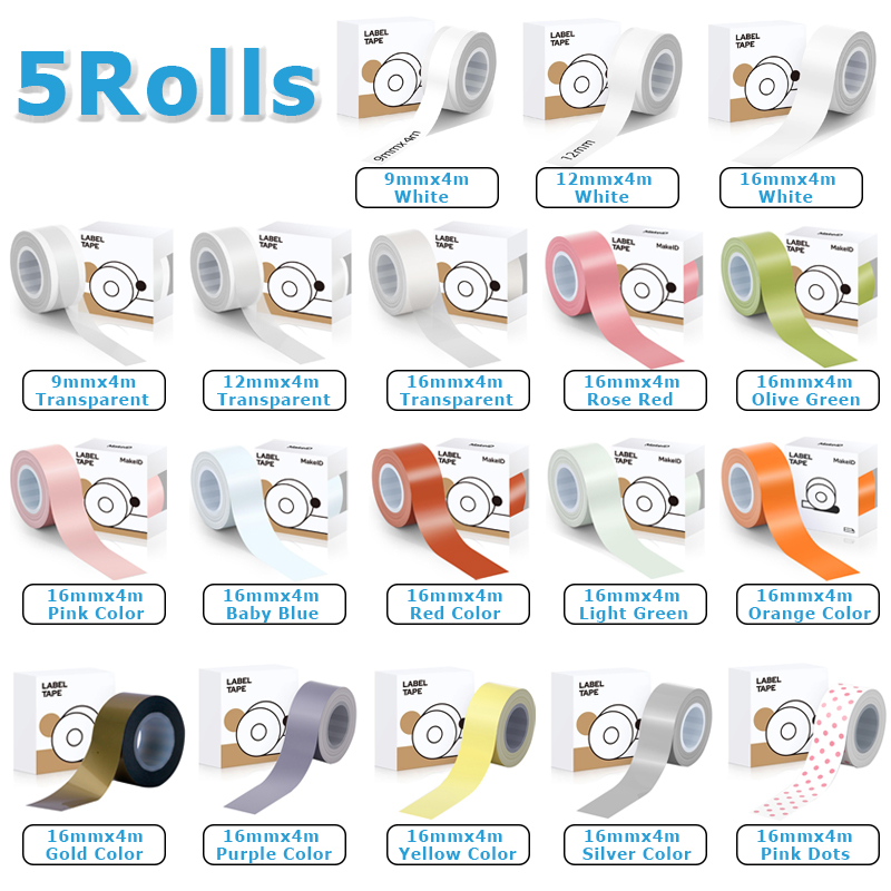 Home Office Login - 5 Rollen 9Mm 12Mm 16Mm (4Meter/Rol)