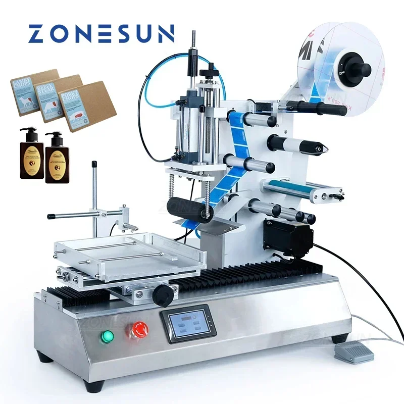 Label Maker Machine - ZONESUN ZS-TB180 Tafelblad semi-automatische doos Platte