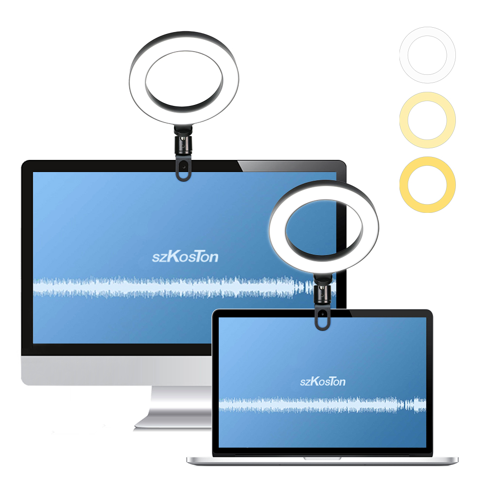 Zoom Lighting Kit - LED-ringlicht met clip op laptopcomputer Invullamp