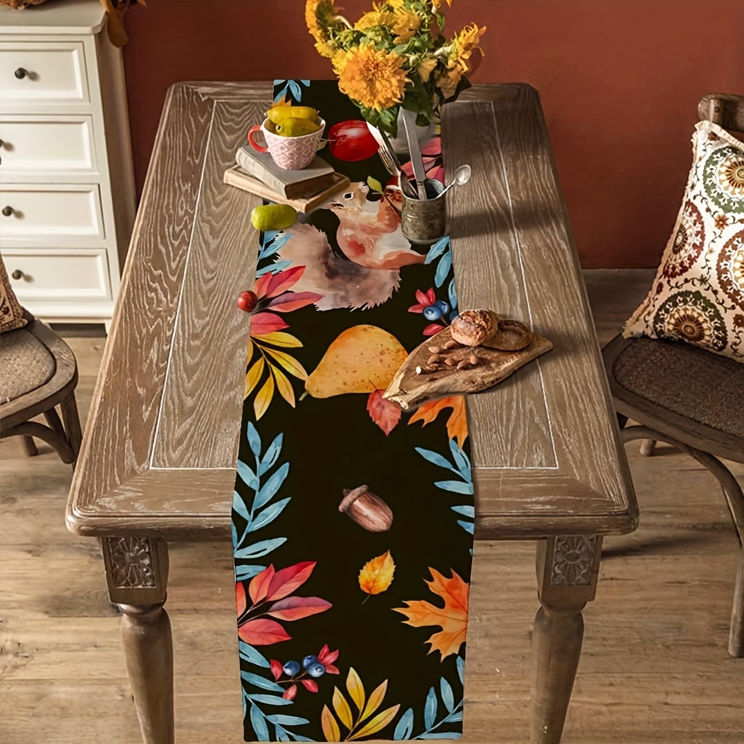Home Office Marketing - Herfstbladeren Tafeldecoratie - Retro ontwerp met