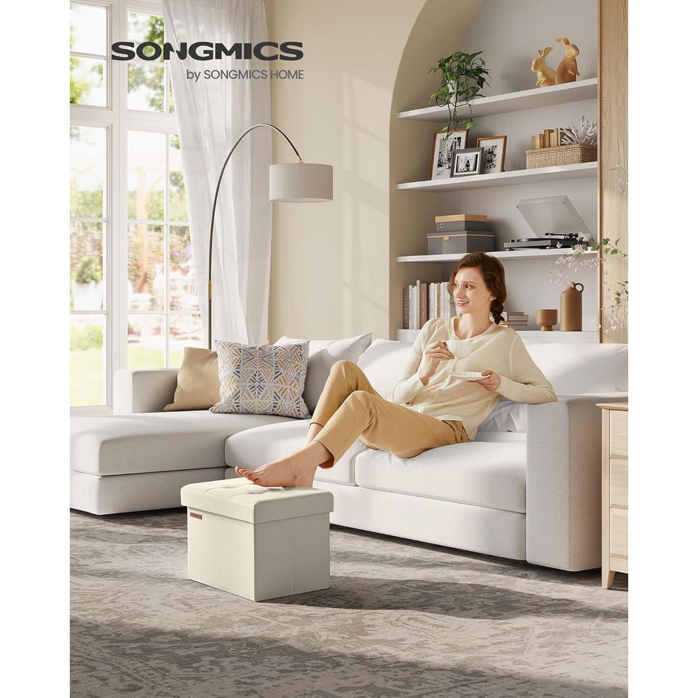 Compacte opbergpoef, voetenste - Home Office In Living Room recensie en prijs