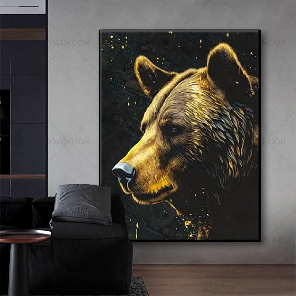 Stier en beer dieren schilderi - Home Office Marketing recensie en prijs